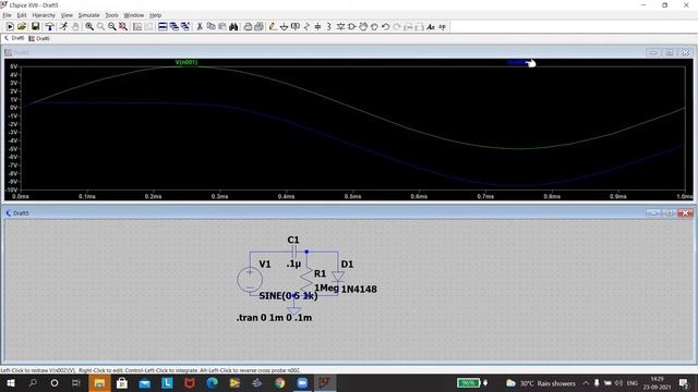 Experiment 2: To Simulate a clamper circuit using diode in LT spice