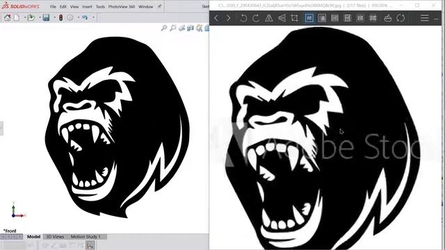 Just a bit of manual spline tracing practice, or raster-to-vector conversion, using SolidWorks.