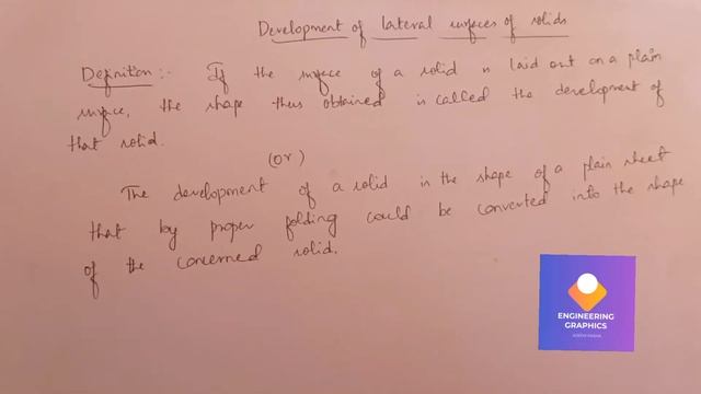 Development of Lateral surface of Solids