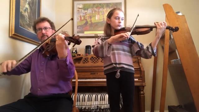 Weber - Hunters' Chorus, Suzuki Violin Book 2, Dad-Daughter Duet, Audrey and Ray Ostwald, Feb. 2021