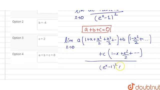 If lim_(xrarroo) xlog_(e)(|(alpha//x,1,gamma),(0,1//x,beta),(1,0,1//x)|)=-5. then | 12 | LIMITS ...