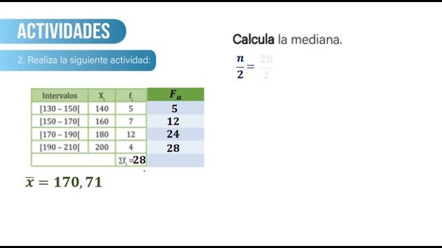 Ficha 12, Bachillerato, Guía de Nivelación, Media, Mediana y Moda Datos agrupados