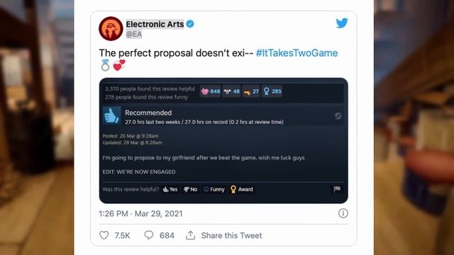 It Takes Two Players Get Engaged After The Credits Roll