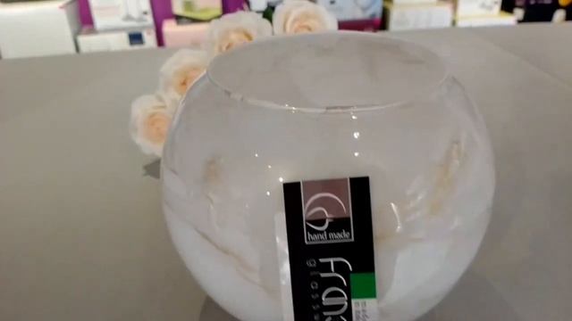 Ваза для цветов 20 см  Franko "Sfera golden marble /белая" / 235878
