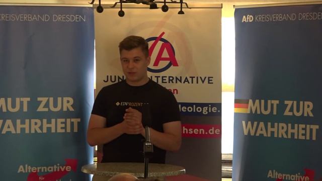 AfD-Veranstaltung der JA DD - Gast Jean Pascal Hohm von 1Prozent