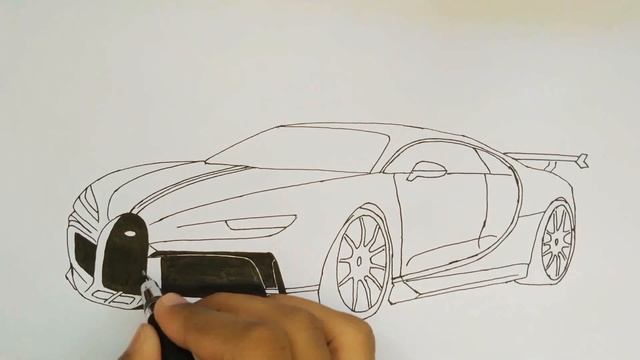 How to draw a Bugatti Chiron