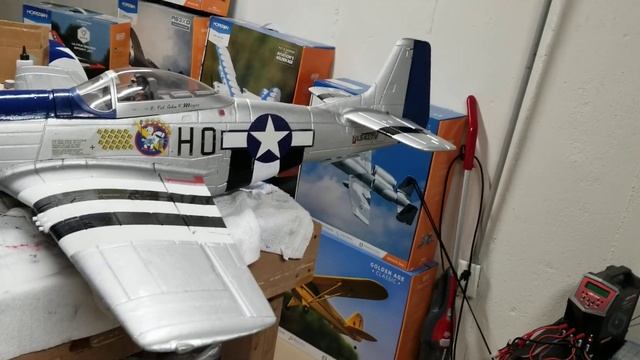 P-51 Mustang RC 1400 mm upgraded motor Electronics paint job