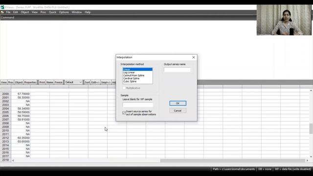 Interpolation| EVIEWS| Interpolation in EVIEWS| How to generate missing values in EVIEWS