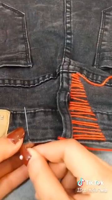 Cara jahit manual celana jeans kedodoran