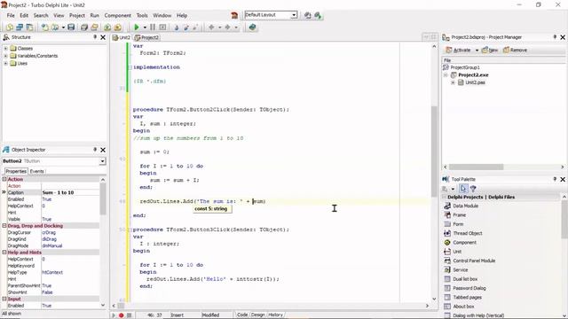 Using A For Loop To Sum Up The Numbers 1-10 in Delphi! | Coding Tutorials for Students & Beginners