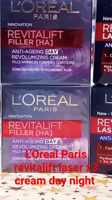 L'Oreal Paris revitalift laser x3 cream day night.