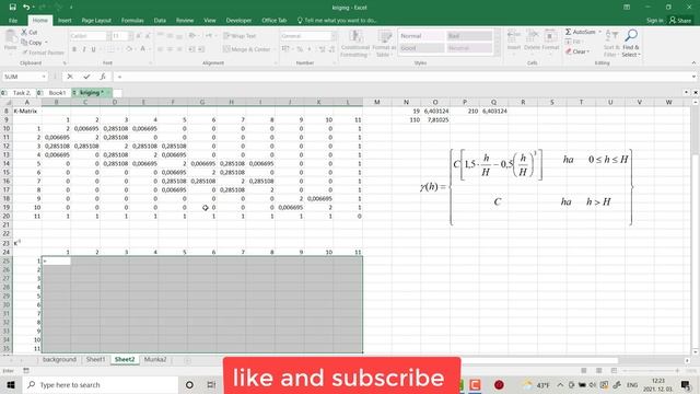 Inverse matrix in excel