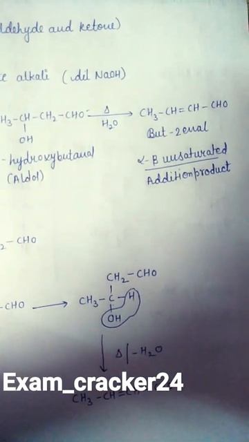 Aldol condensation reaction class 12