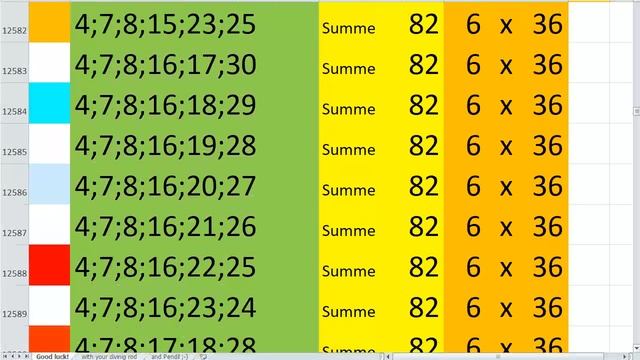 Лото 6 из 36 Сумма 82 video 64