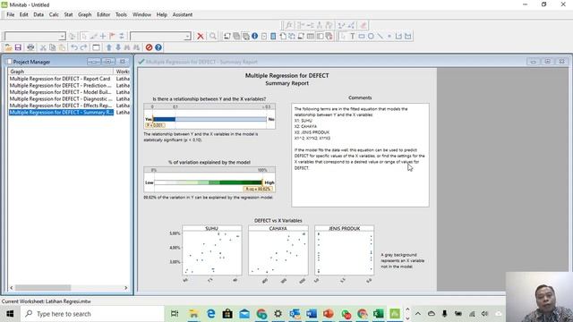 Cara membuat Regresi - Scatter diagram dengan Minitab