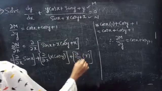 dy/dx+(ycosx+siny+y)/(sinx+xcosy+x)=0 #ExactEquation L513 @MathsPulseChinnaiahKalpana