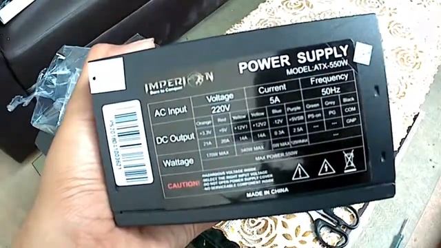 PSU IMPERION 550 WATT UNBOXING POWER SUPPLY