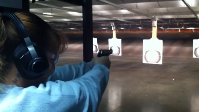 Lisa Shooting Beretta 380 Cal. 1