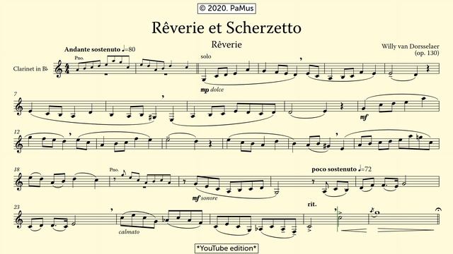 Willy van Dorsselaer: Reverie et scherzetto for clarinet and piano