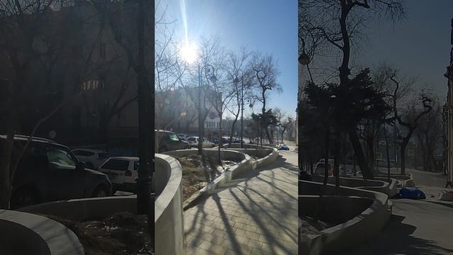 Владивосток благоустройство возле большого ГУМа (26 января 2025).