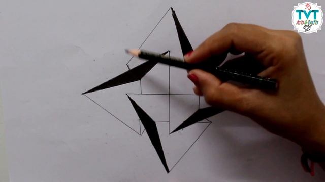 How To Draw Geometric Triangle art ! 3d Drawing Art On Paper ! Optical illusion Step By Step