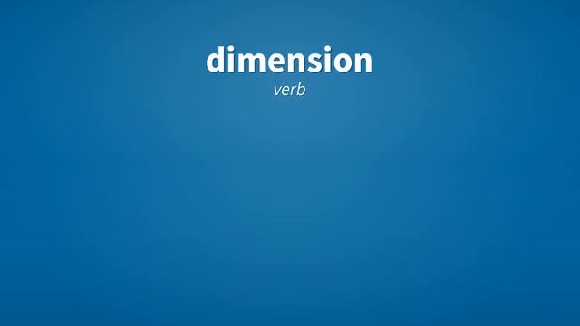 Dimension | Meaning of dimension
