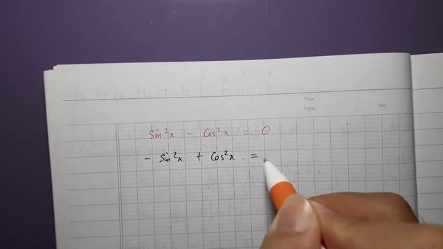 Sin^2(x) - cos^2(x) = 0