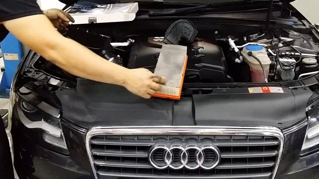 Audi A4 with Jetex drop in air filter replacement process