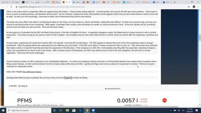 Playing Suspensions and Custodianship Plays in OTC Stocks. (Magic Mike)