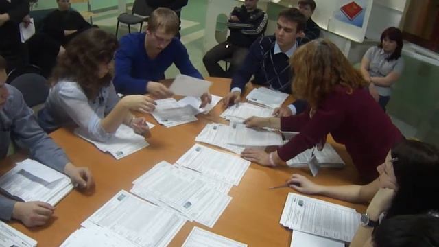 Разбор бюллетеней по голосам за кандидатов.