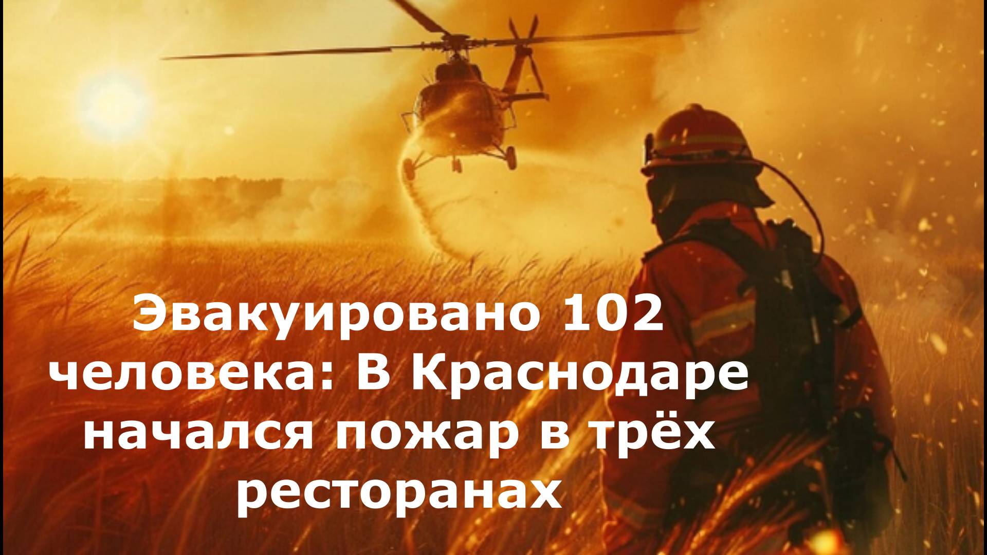 Эвакуировано 102 человека: В Краснодаре начался пожар в трёх ресторанах