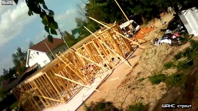 Строим двухэтажный каркасник на УШП: Видео со стройки за 16_07_2014