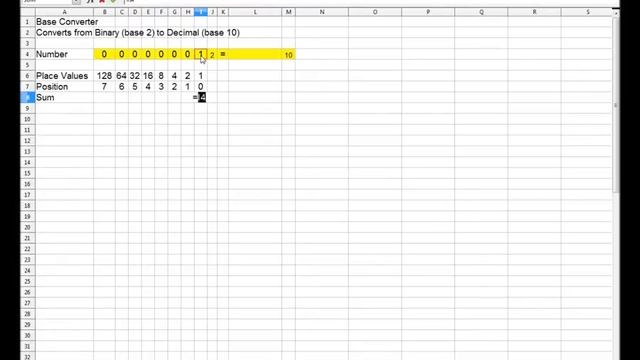 How to Make a Base Converter, Binary to Decimal and More Excel/OpenOffice Calc