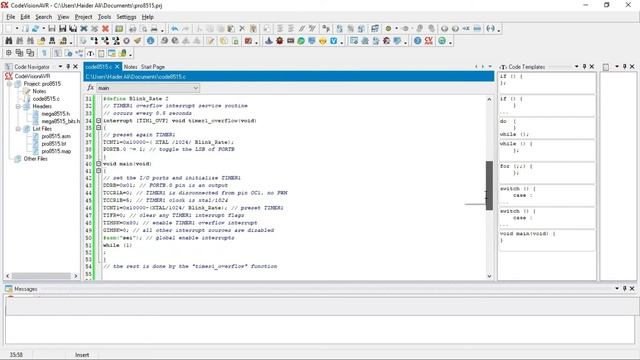 Using Interrupts in Real Time Methods AVR C Compiler CodeVision Easy LED Blink