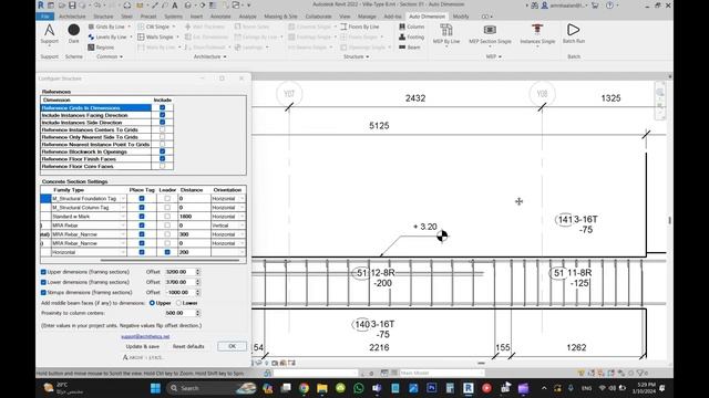 Reinforced Concrete Auto Annotating With Revit's Auto Dimension Pack 1.2.9 - RC Beams