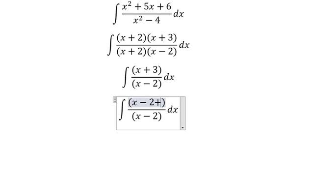 Calculus Help: Integral of ∫(x^2+5x+6)/(x^2-4) dx - Integration by simplifying the fraction