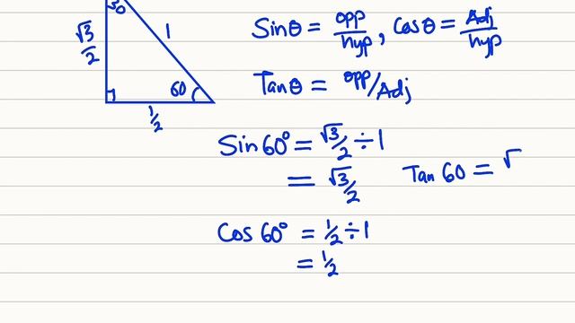 How To Find The Trigonometric Ratios of 30⁰ 60⁰ and 45⁰ using Different Triangles