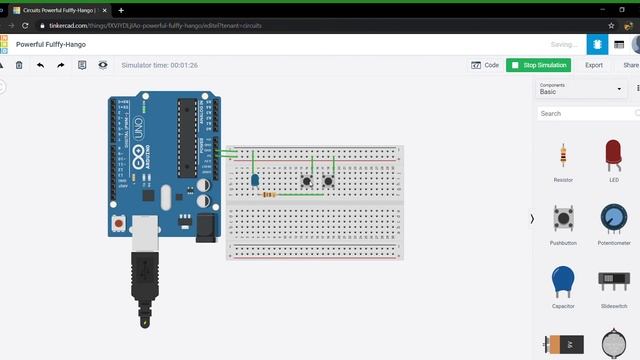 contolling led with 2 switch | arduino uno |tinkercad