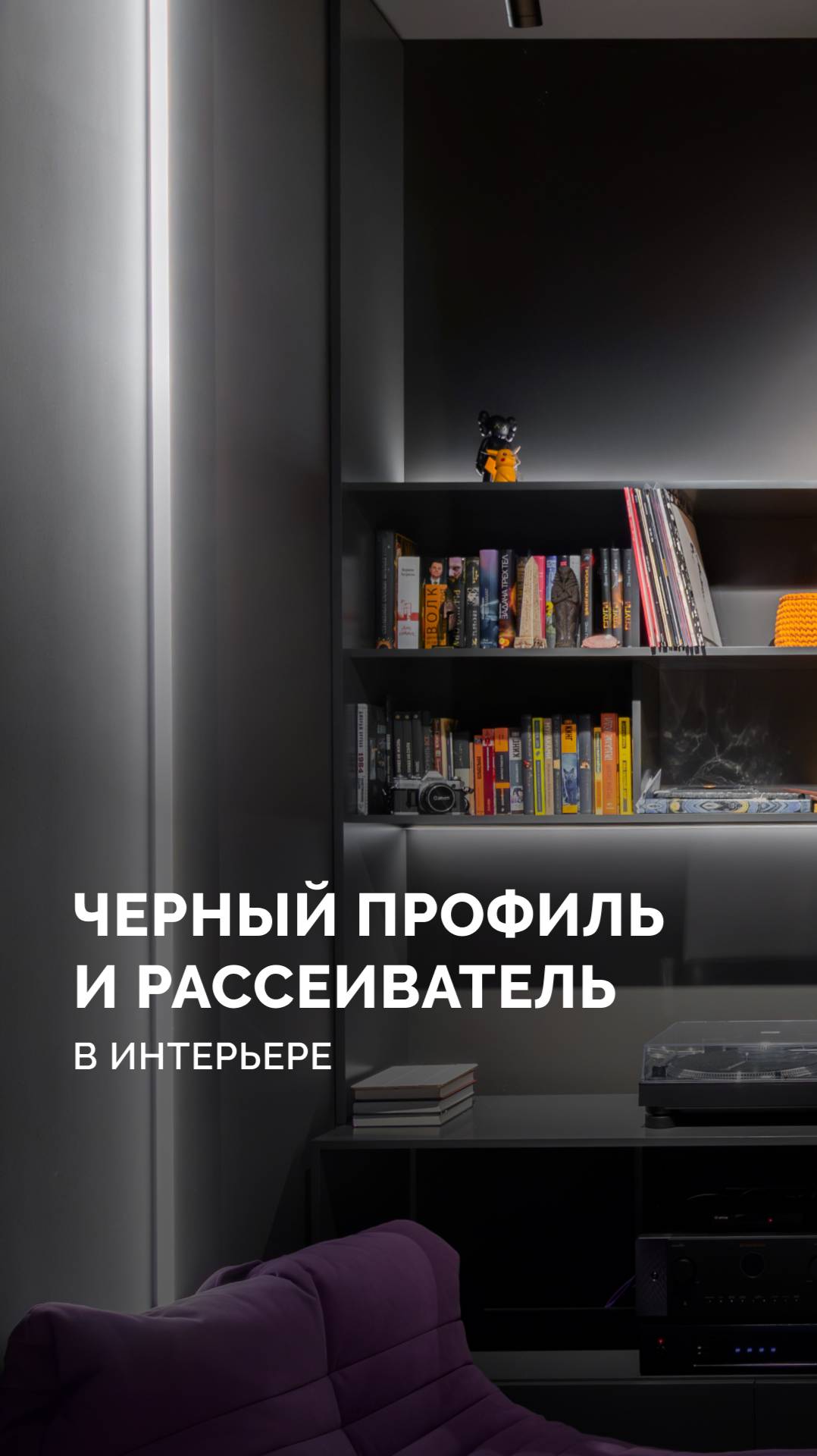 Черный профиль в интерьере