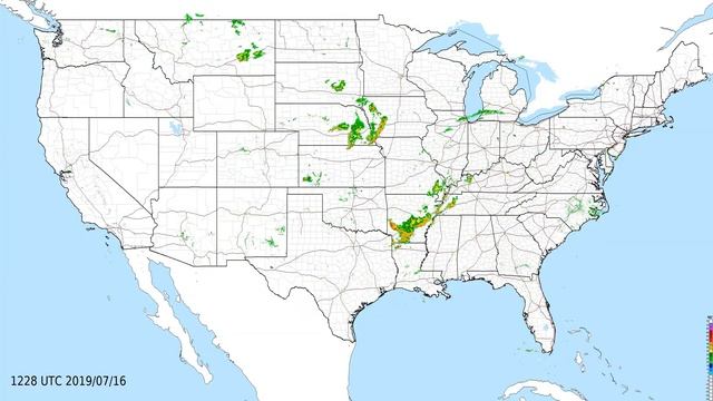 July 2019 US Weather Radar Time Lapse Animation