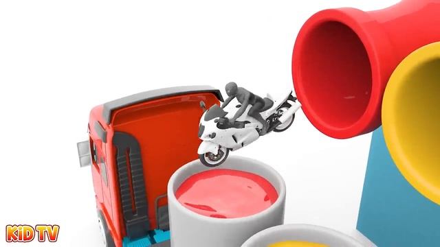 Цвета для детей, чтобы научиться рисовать экскаватор и футбольные мячи - Учим цвета для детей