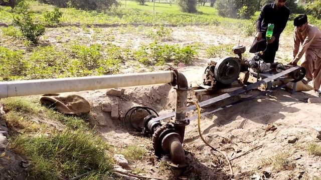 Successful experiment by running tube well with 70 cc motorcycle engine.