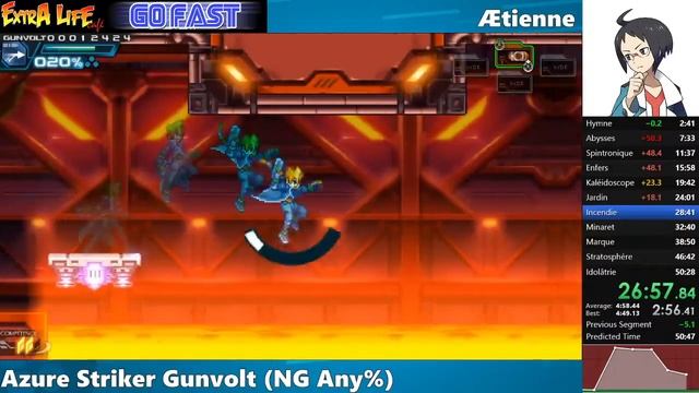 [48:49] Azure Striker Gunvolt Any% (Switch) Speedrun