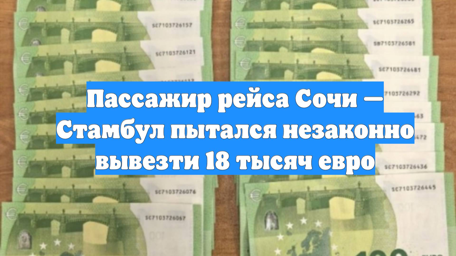 Пассажир рейса Сочи — Стамбул пытался незаконно вывезти 18 тысяч евро