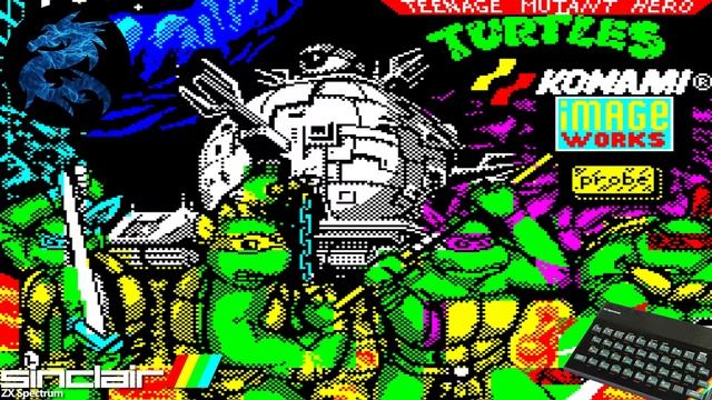 Teenage Mutant Hero Turtles The Coin Op (1991) - ZX Spectrum (Full Tape Rip / Cassette Load)