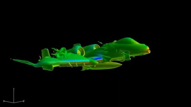 Dynamic Time-Accurate Simulation of A10 with Centerline Fuel Tank