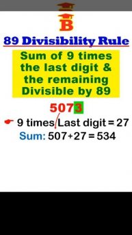 89 Divisibility Rule