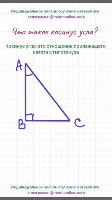 Что такое косинус угла?