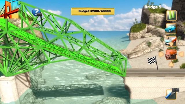 Bridge Constructor | Tiltin East Bridge 5 | Tank Truck Solution
