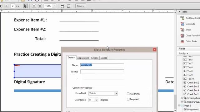 Creating a Digital Signature Form Field in Adobe Acrobat